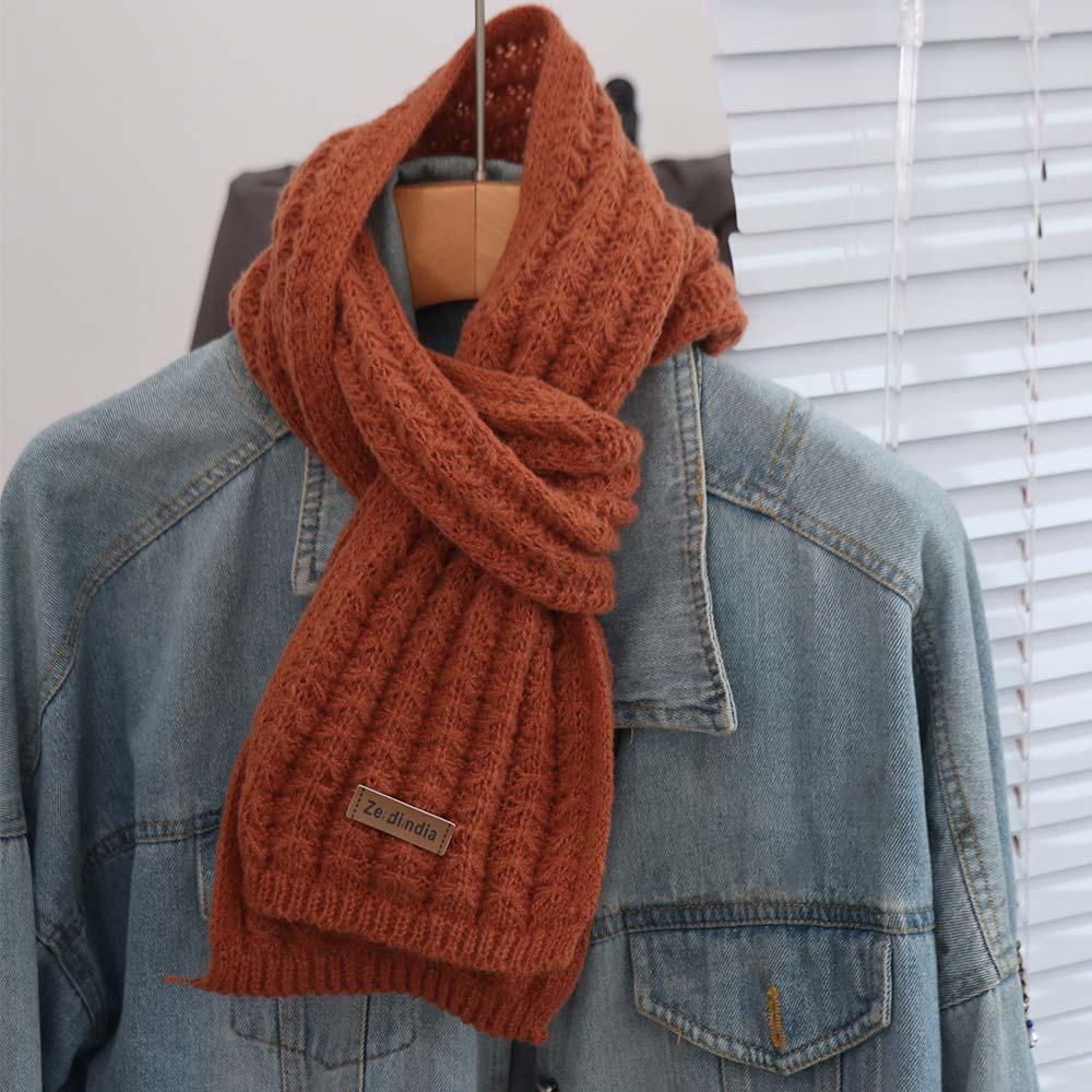 LYNDON Winter Knitted Scarves, Korean Style Casual Solid Color