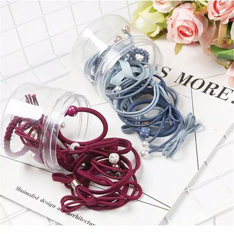 Ikat Rambut Elastis Wanita Korea 12 Pcs COD - Gambar 2