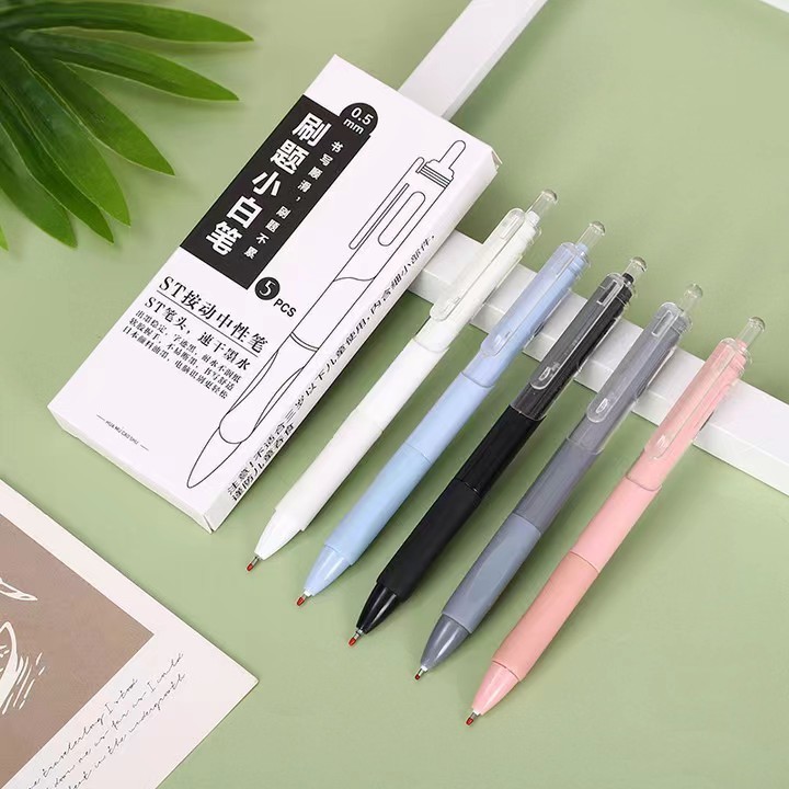 POPmaker Pulpen Gel 0.55mm Set 5 Pcs Cepat Kering - Gambar 3