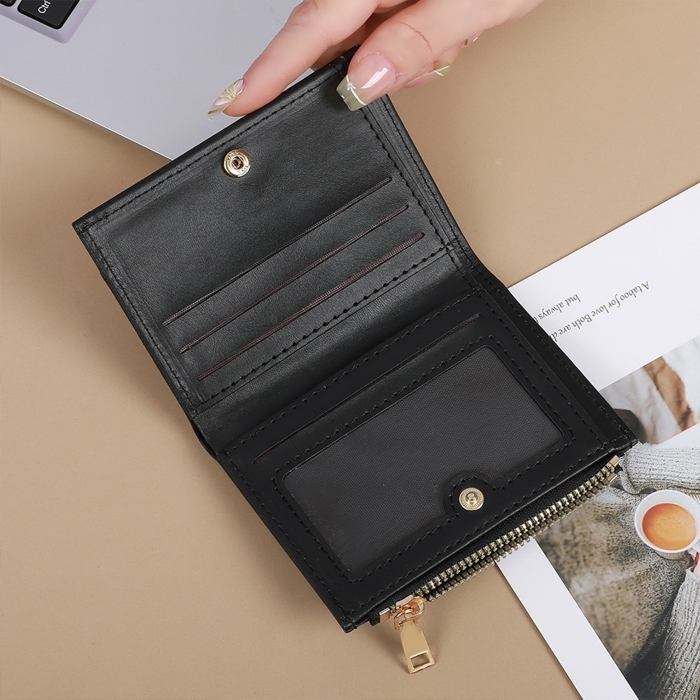 POPmaker shop Dompet Lipat Koin Wanita Multifungsi AC18 / Tempat Kartu Polos Simple​ - Dompet dengan Desain Minimalis COD - Gambar 3