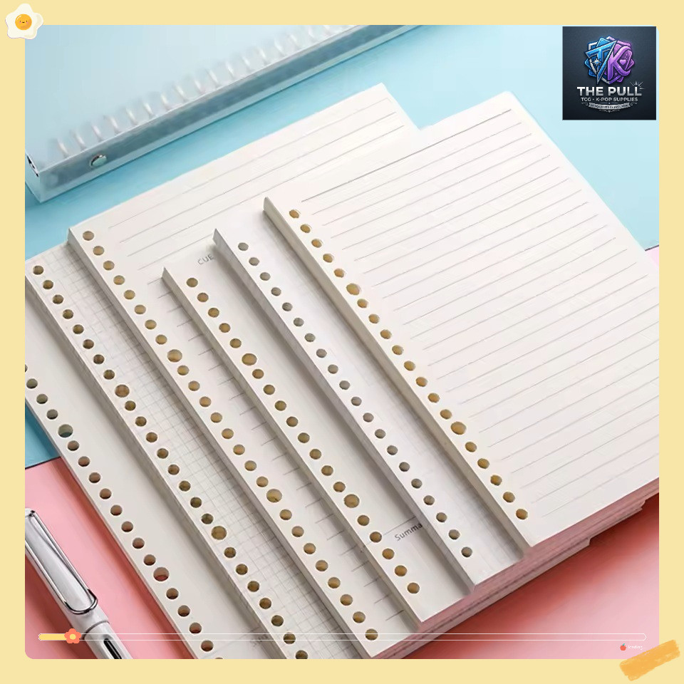 (SG SELLER) A5 B5 A4 80pcs Loose Leaf Refill Paper 20/26/30 Holes Grid ...