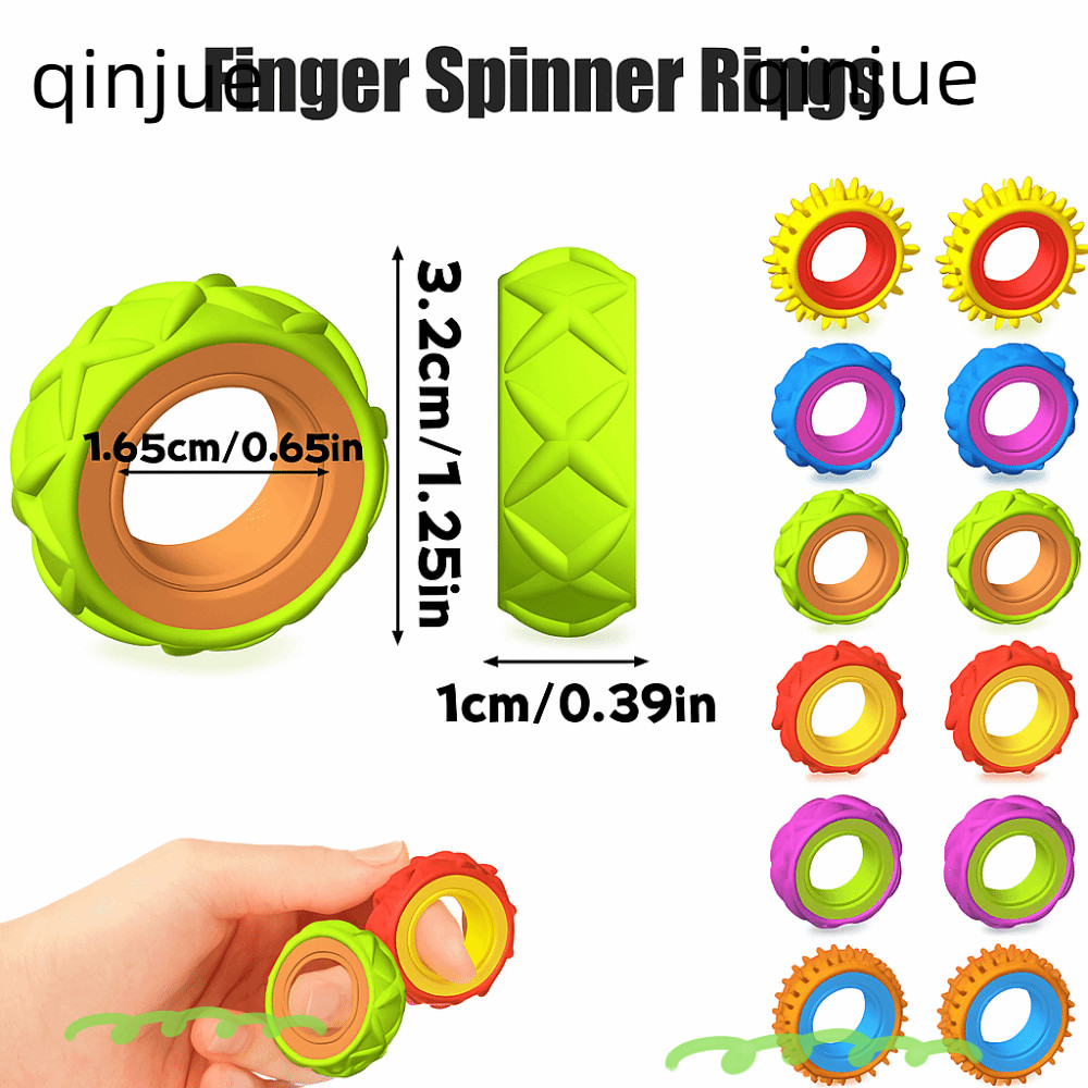 QINJUE 6/12Pcs Sensory Rings, Relieve Anxiety Decompression Fidget Toys ...