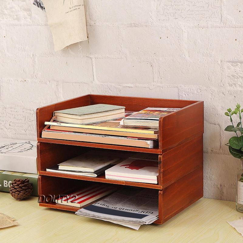 [Dolity2] Desk Letter Trays Stackable Desktop Organizer Convenient Desk ...