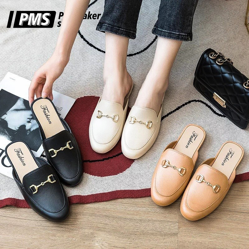 POPmaker shop Sandal Slop Korea SP08 / Flat Shoes Wanita Import​ - Real Picture, Gaya Korea yang Nyaman dan Trendy COD