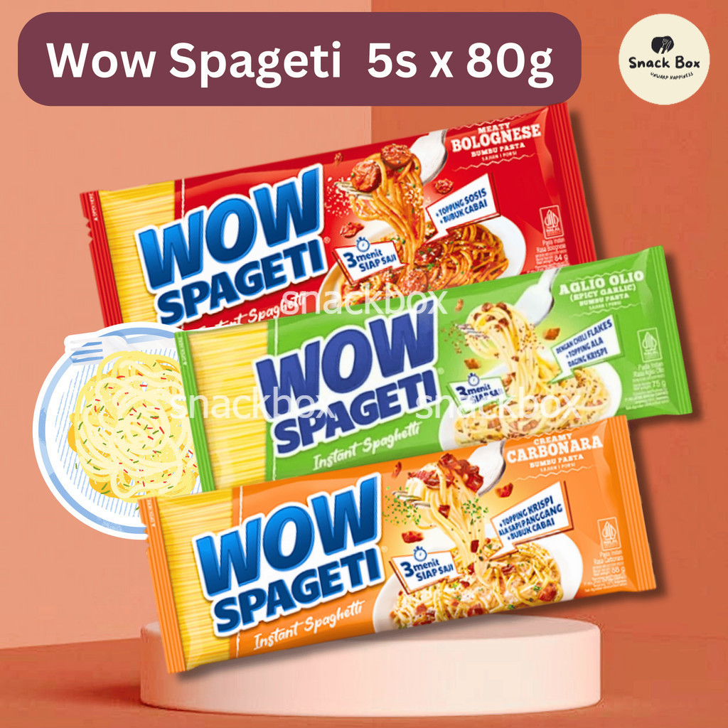 Wow Spageti Instant Spaghetti Viral 5pcs x 80g Pasta Carbonara ...