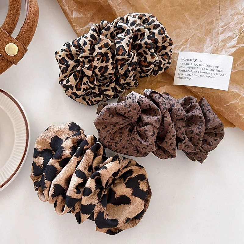 POPmaker Jepitan Rambut Leopard Jumbo Organza - Gambar 2