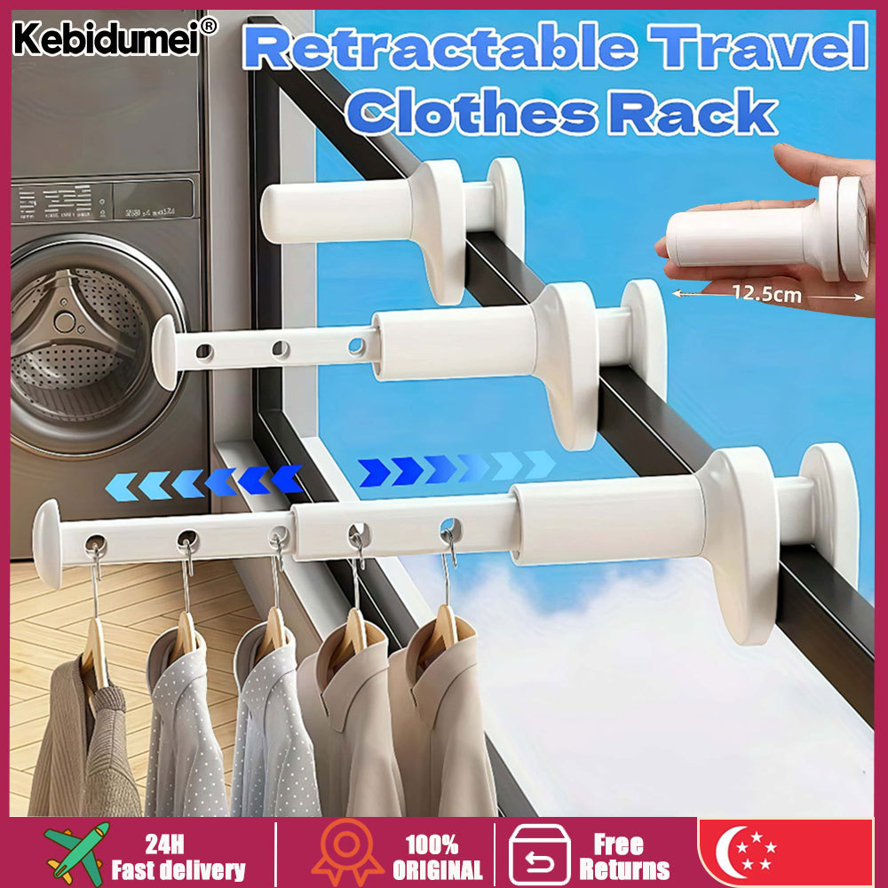 (🔥SG stock🔥) 4pcs Foldable Travel Clothe Drying Rack Retractable Window ...