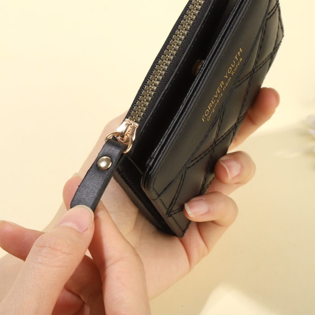 POPmaker shop Dompet Lipat Kulit Wanita AC05 - Dompet Mini / Wallet Kartu Wanita, Banyak Slot & Organizer Sederhana, Tahan Lama dan Elegan untuk Sehari-hari COD - Gambar 4