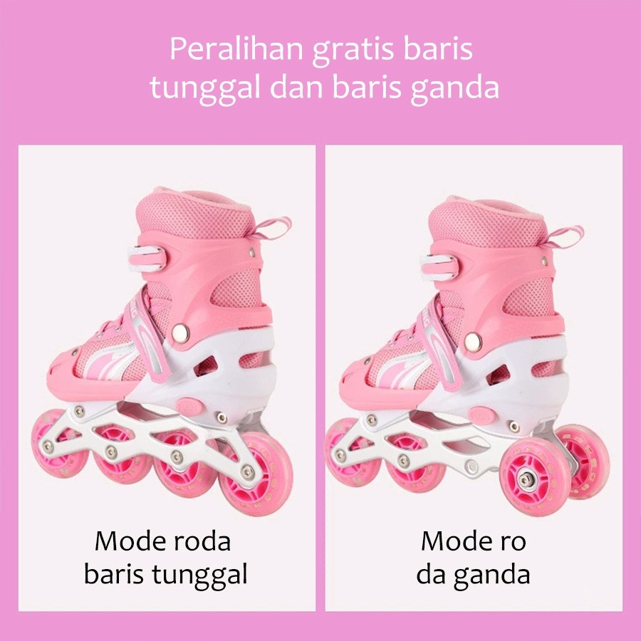 MATOUGUI-sepatu roda/sepatu roda Oxelo/Sepatu es anak-anak terbaru tahun 2026 dengan lampu LED,lampu kedip/tidak licin/anti goyang/lnline skate/star/ukuran dapat disesuaikan/pu/gaya bajaj/mode skateboard - Gambar 3