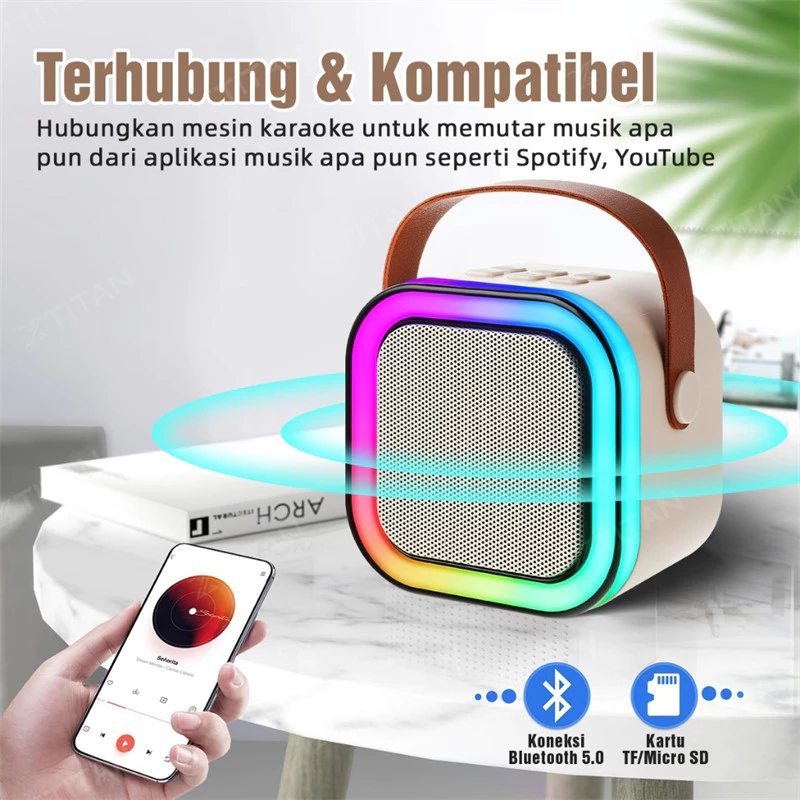 [COD] Karaoke Bluetooth Speaker Wireless Kualitas Suara Super With Microphon Mini Full Bass - Gambar 3