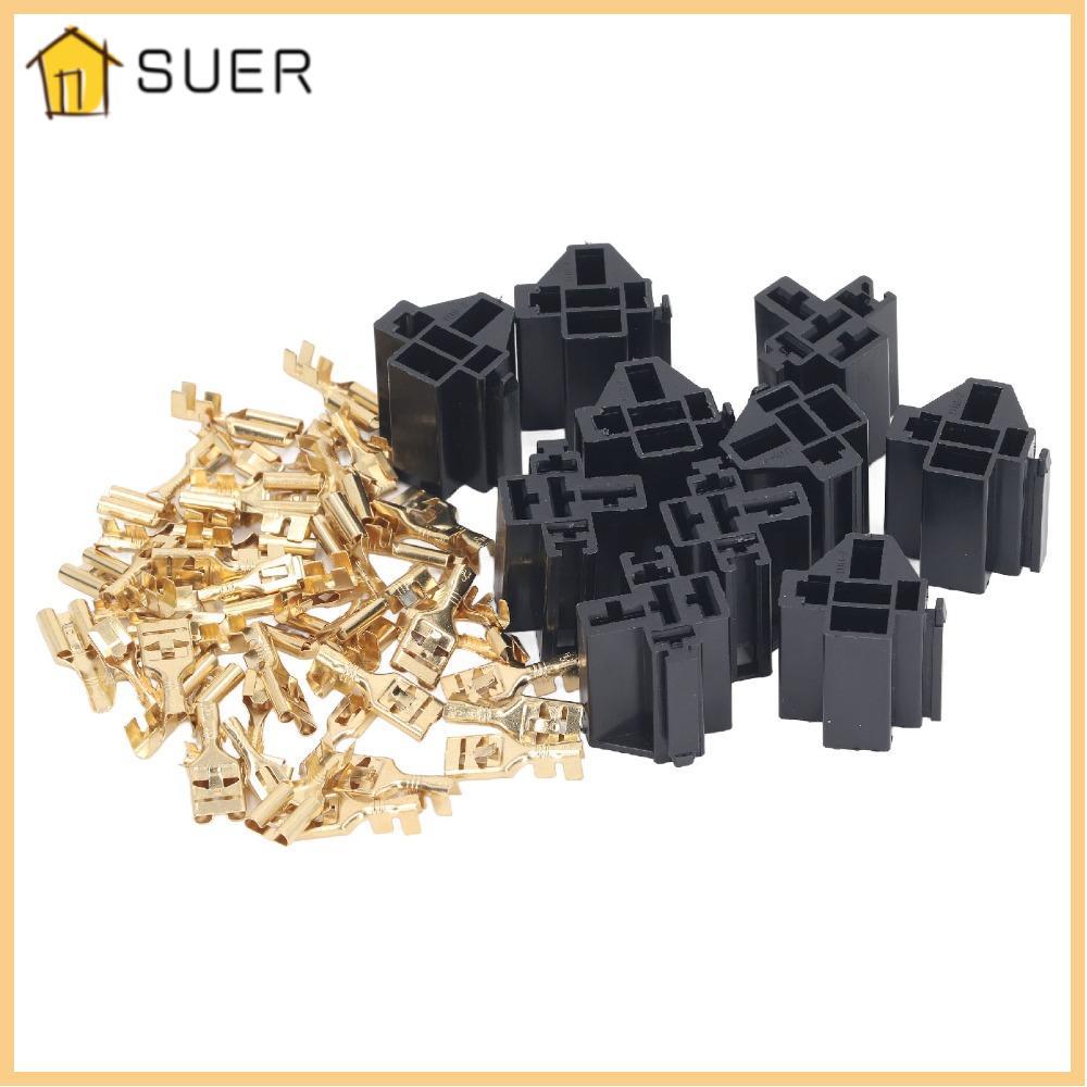 SUER 10 Set Relay Connector, 12V 30A/ 40A ABS Terminal Relay Holder ...