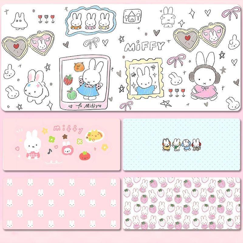 New Cartoon Miffy Rabbit Cute Mouse Pad for Girls, Dormitory, Bedroom ...