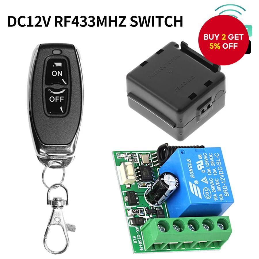 433Mhz Remote Control Wireless Switch DC 12V 1CH RF 10A Relay Receiver ...