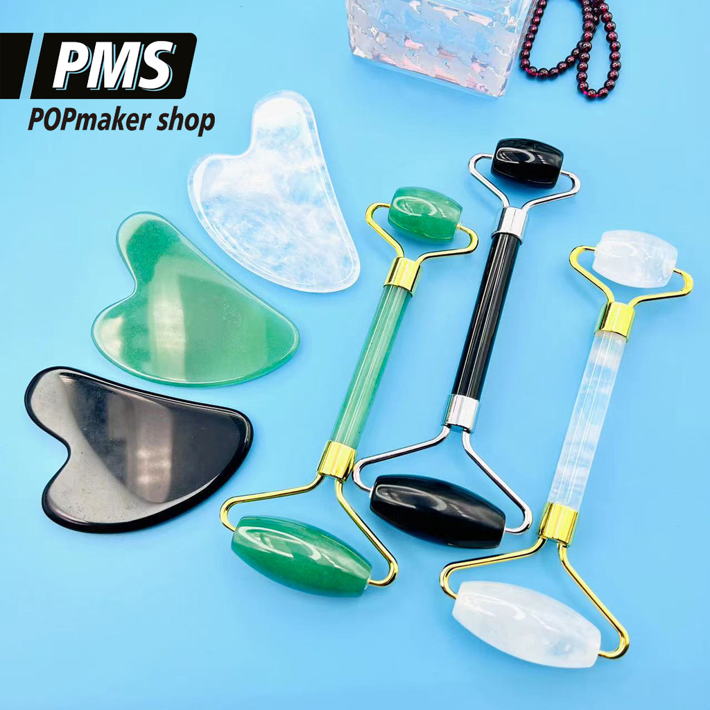 POPmaker Jade Roller Giok Facial Massager COD