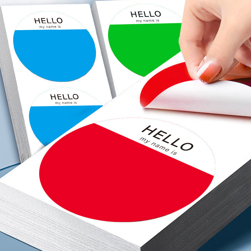 Large Round Color Name Sticker Handwritten Name Sticker School Activity ...