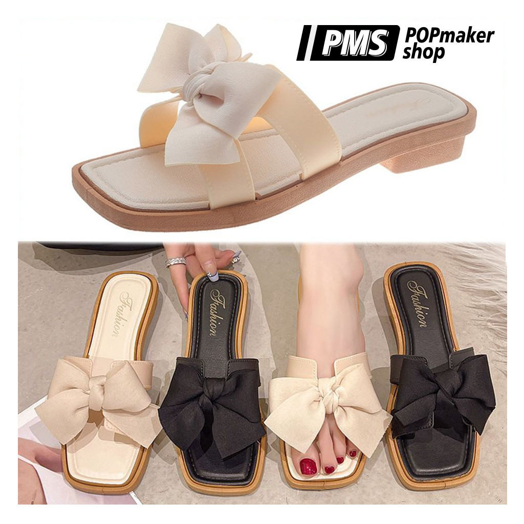 POPmaker shop Sandal Jelly YU69 - Sandal Flat Karet Elastis Tebal dengan Pita Polos, Empuk, Kekinian & Fashion Cantik, Nyaman untuk Daily Use dan Indoor COD