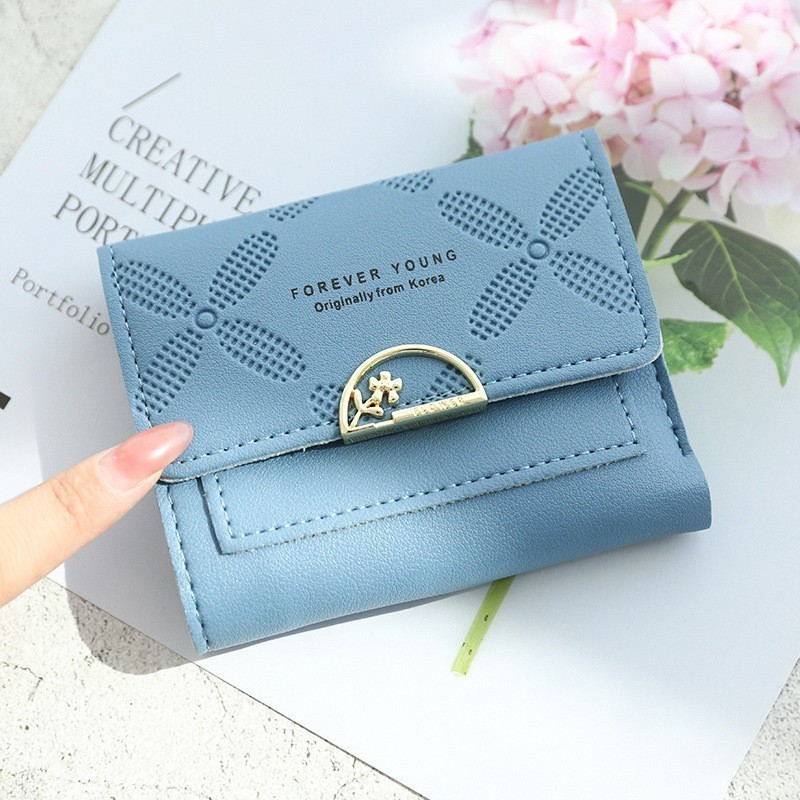 POPmaker Dompet Lipat Wanita Bunga Korea Minimalis - Gambar 2