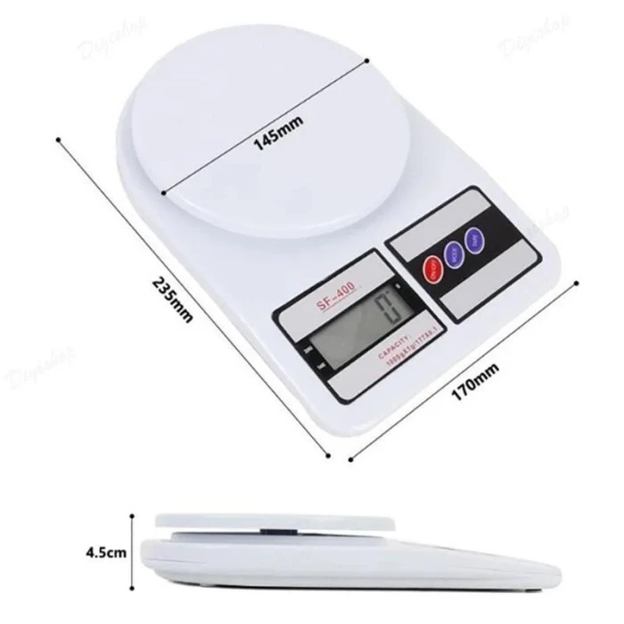 ELECTRONIC KITCHEN SCALE TIMBANGAN DAPUR DIGITAL SF400 KAPASITAS 10 KG DUS KUNING - Gambar 4