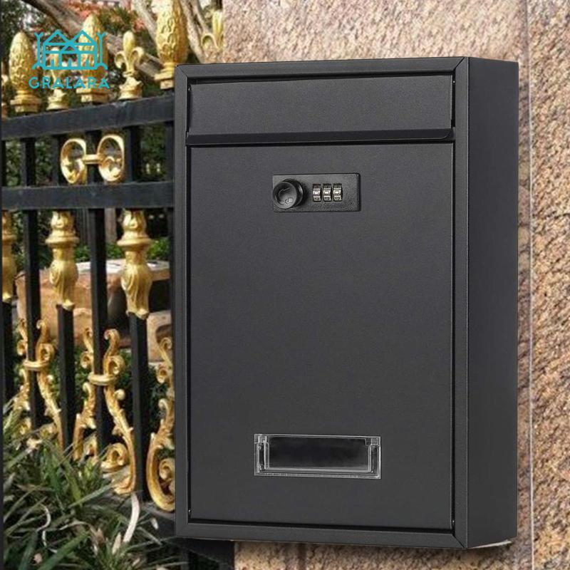 [nvnrbso] Locking Mailbox Wall Mount, Lockable Retro External Drop Box ...