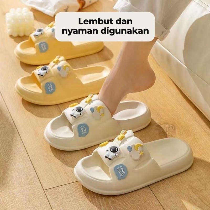 POPmaker shop Sandal Slop Wanita SP47 - Ringan & Non-Slip untuk Outdoor & Rumah, Sandal Karet / Rubber Empuk, Desain Flat Santai dengan Gaya Fashion Trendy, Nyaman Dipakai Sehari-hari COD - Gambar 2