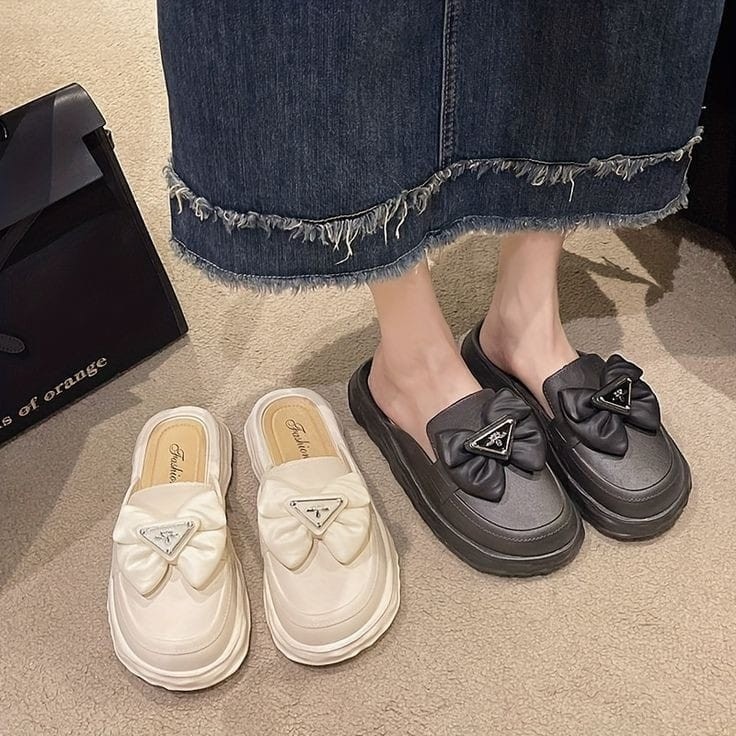 POPmaker shop Loafers Sandal Wanita Jelly YU68 / Slip On Fashion Korea​ - Sendal Cantik dari Bahan Karet PVC COD - Gambar 4