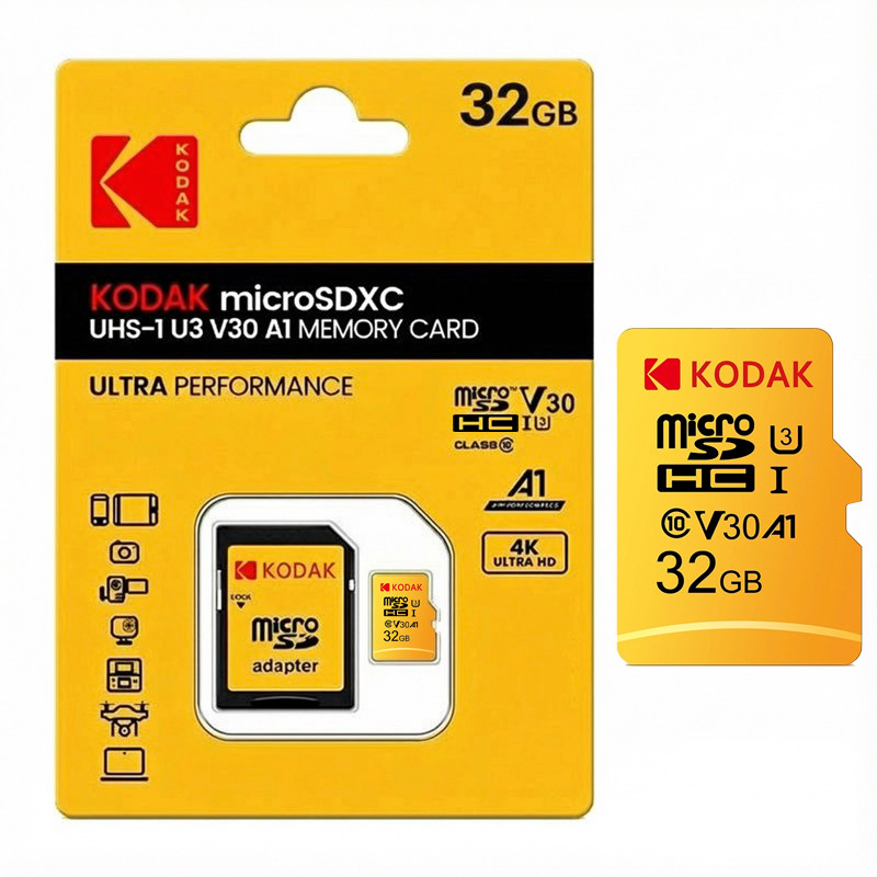 Kodak 32GB Micro SD Card V30 A1 4K Ultra HD Class 10 High Speed TF