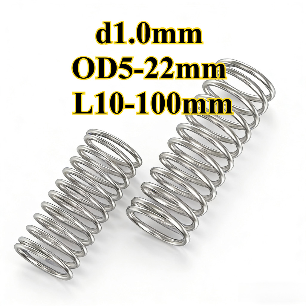 304 stainless steel compression spring d1.0mm * OD5-22mm L10-100mm ...