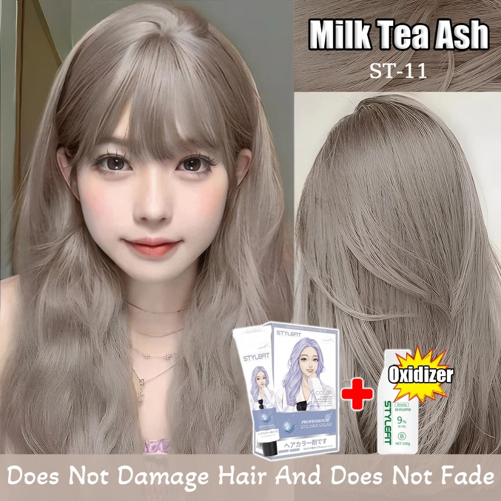 STYLEFIT Hair Color Milk Tea Ash-11 Hair Color【100ml Hair Dye+100ml ...