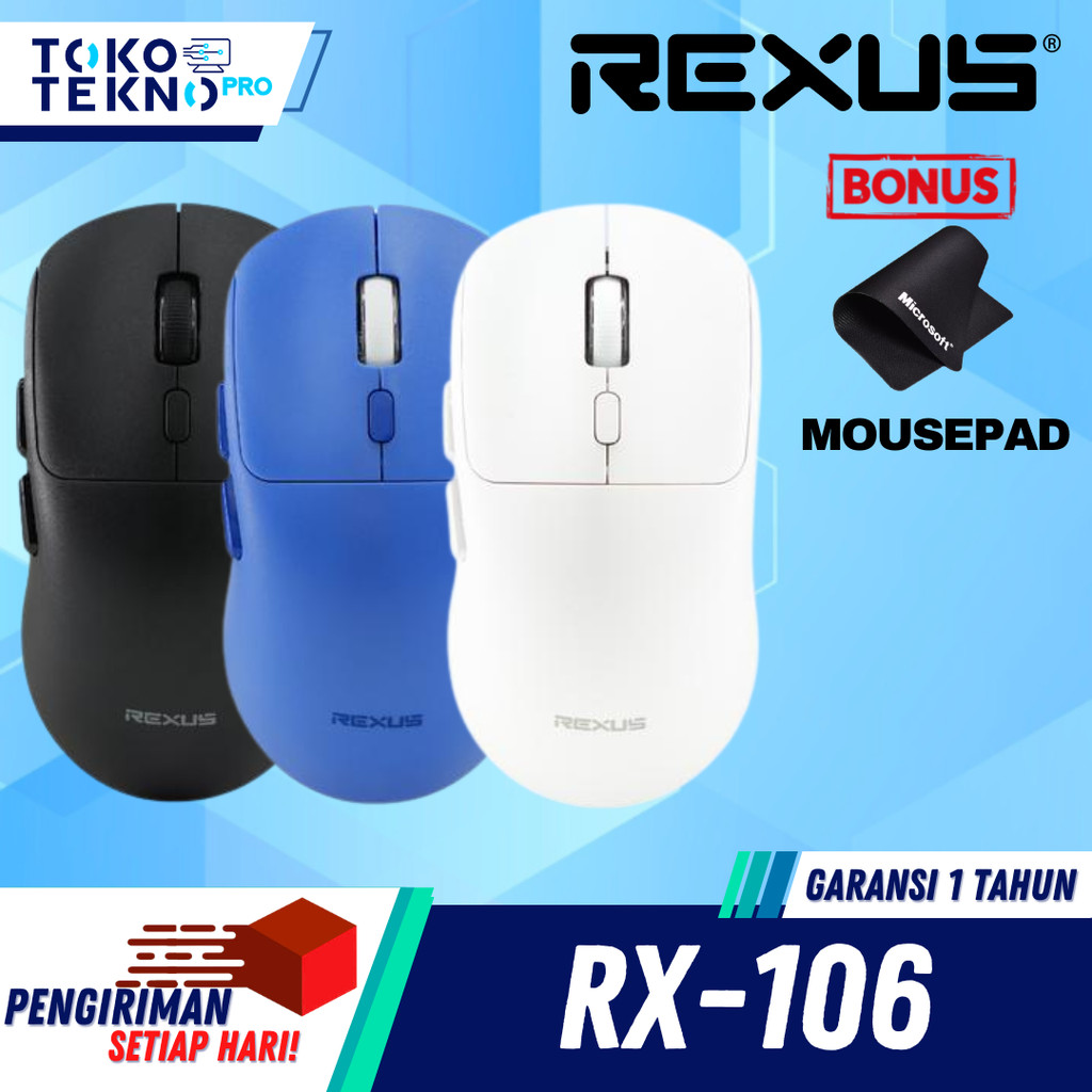 Rexus Xierra RX106 / RX-106 Gaming Mouse Wireless Dual Koneksi