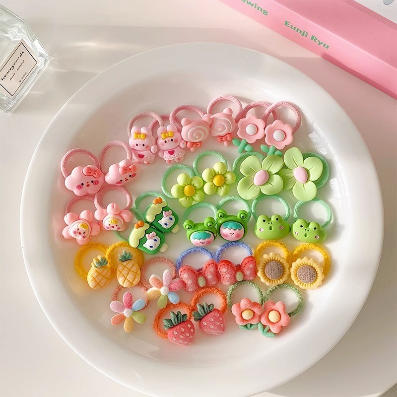 POPmaker Shop Set Ikat Rambut 10pcs Karakter Lucu - Gambar 2