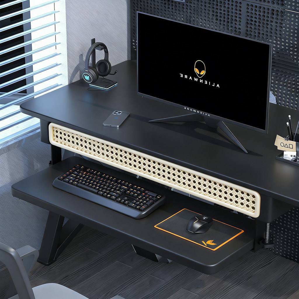 [48H Shipping] Retractable under-desk keyboard tray, table extension ...