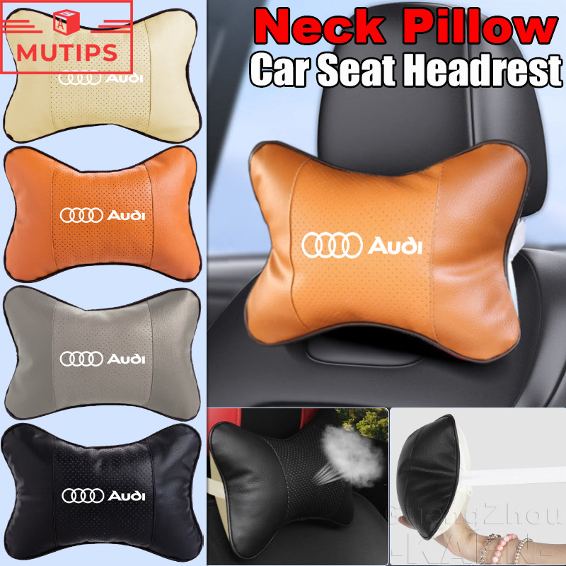 Audi Leather Neck Pillow Soft Car Seat Headrest Pad Head Neck Rest ...