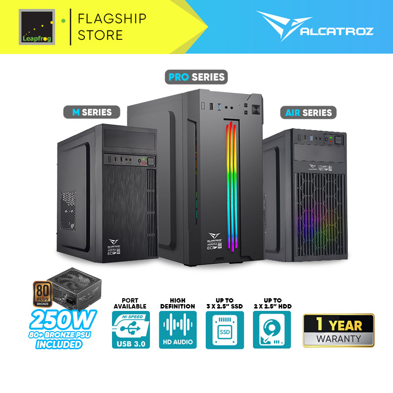 Alcatroz Azzura Millenia RGB MATX Compact PC Desktop Case PSU PC Fan ...