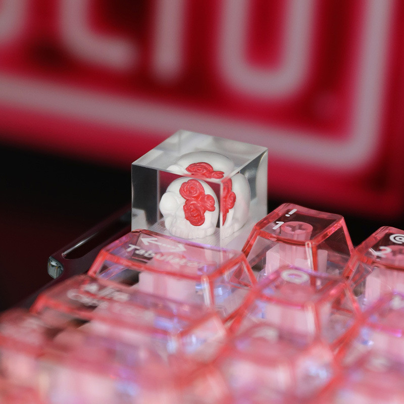 Keycap Single Cross Mechanical Keyboard Resin Square Epoxy Unique Skull ...