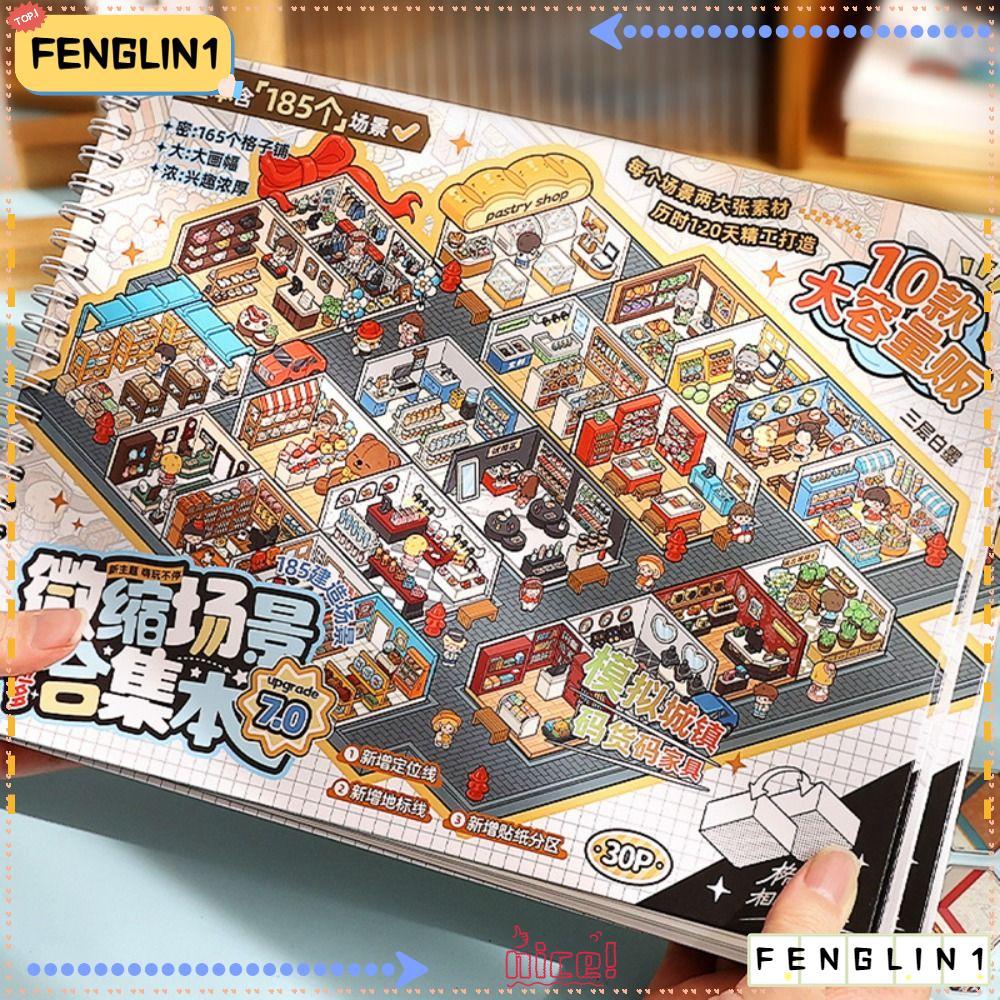 FENGLIN Miniature Landscapes Stickers Collection, PET 10-in-1 Landscape ...