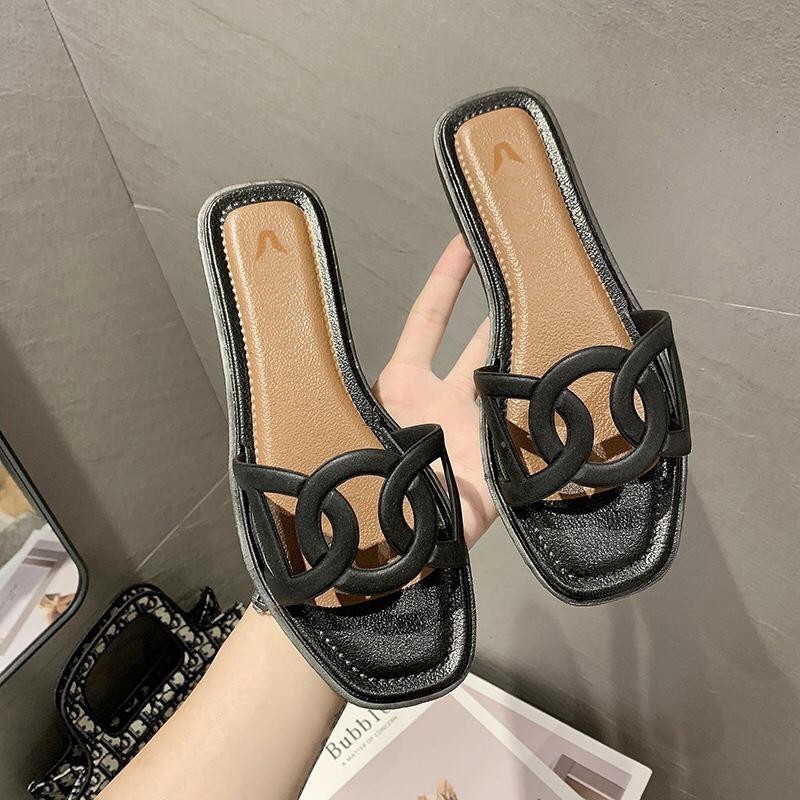 POPmaker shop Sandal Wanita SP19 / Slop Slip On Casual - Fashion Footwear Trendy & Nyaman COD - Gambar 4