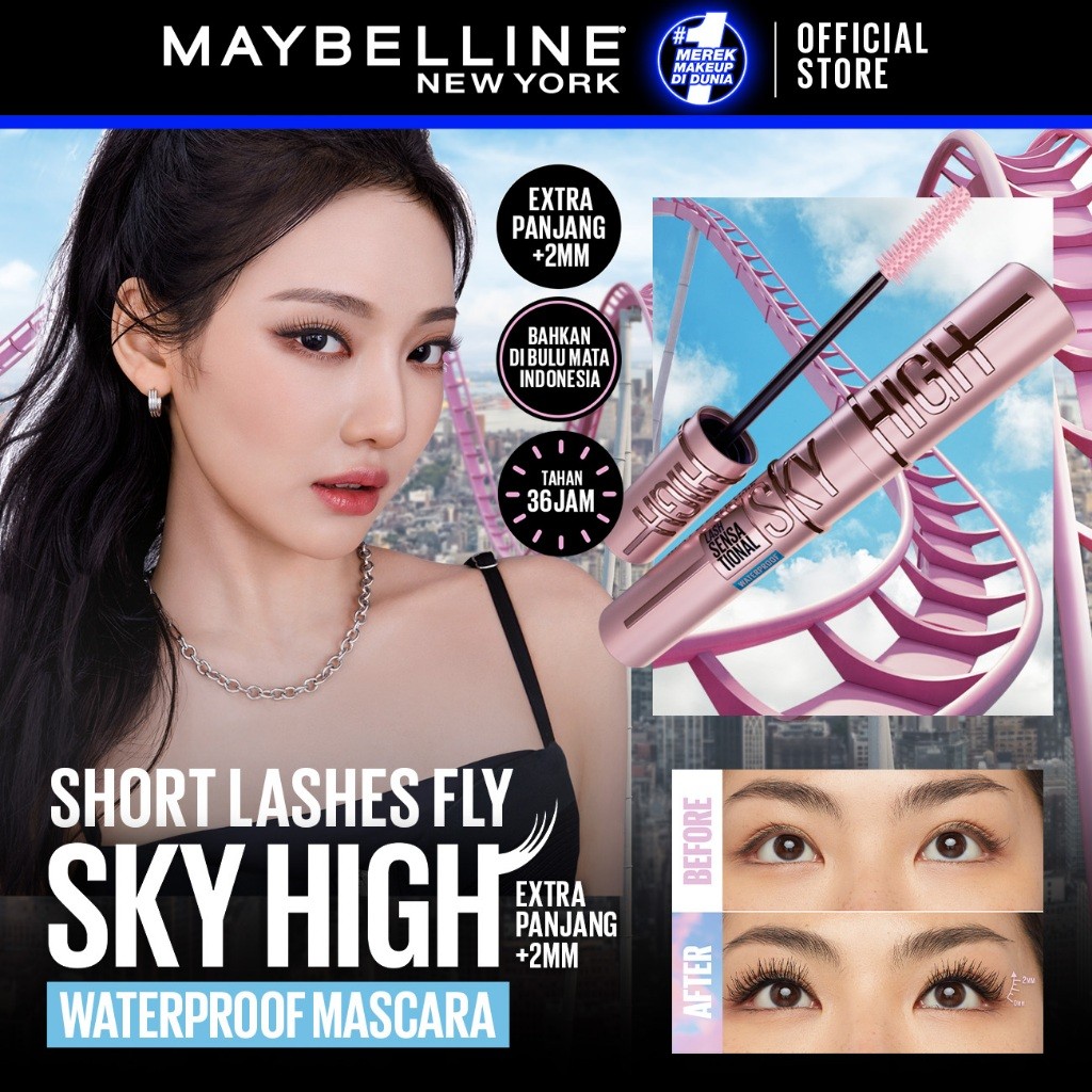 MAYBELLINE OFFICIAL Long Lasting Duo - Sky High Mascara + Superstay Matte Ink / Paket Mascara Lipstick Tahan Lama Waterproof Transferproof Maskara Lipstik - Gambar 4