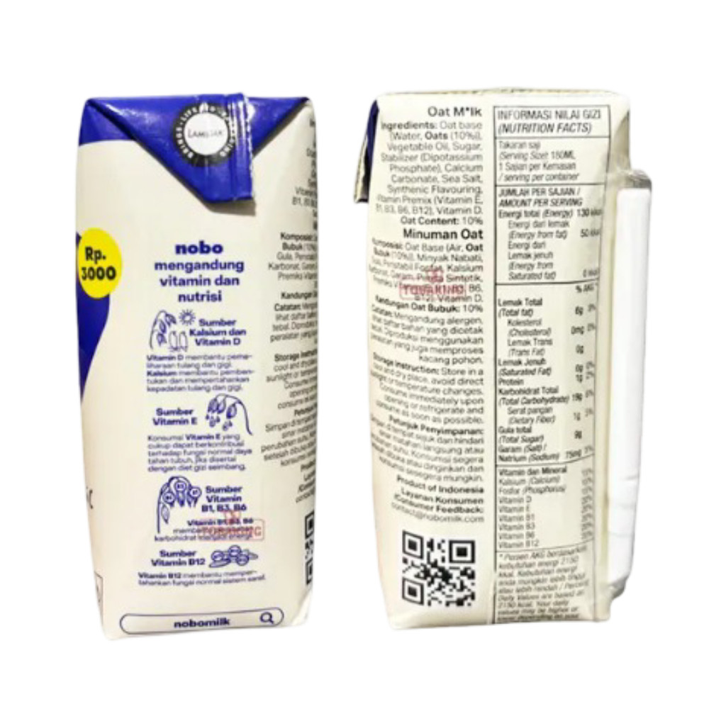 Nobo Oat Milk Creamy Classic 200 Ml Rasa Milky - Gambar 4