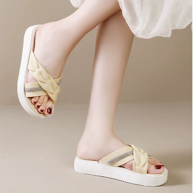 POPmaker Sandal Wanita Wedges Nyaman Elegan - Gambar 4