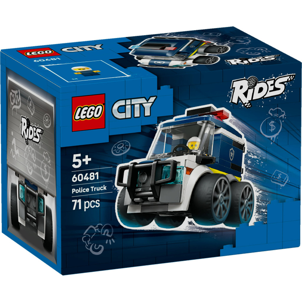 LEGO City 60481 Rides – Police Truck (71 Pieces), Building Block, Toys, Bricks - Gambar 4