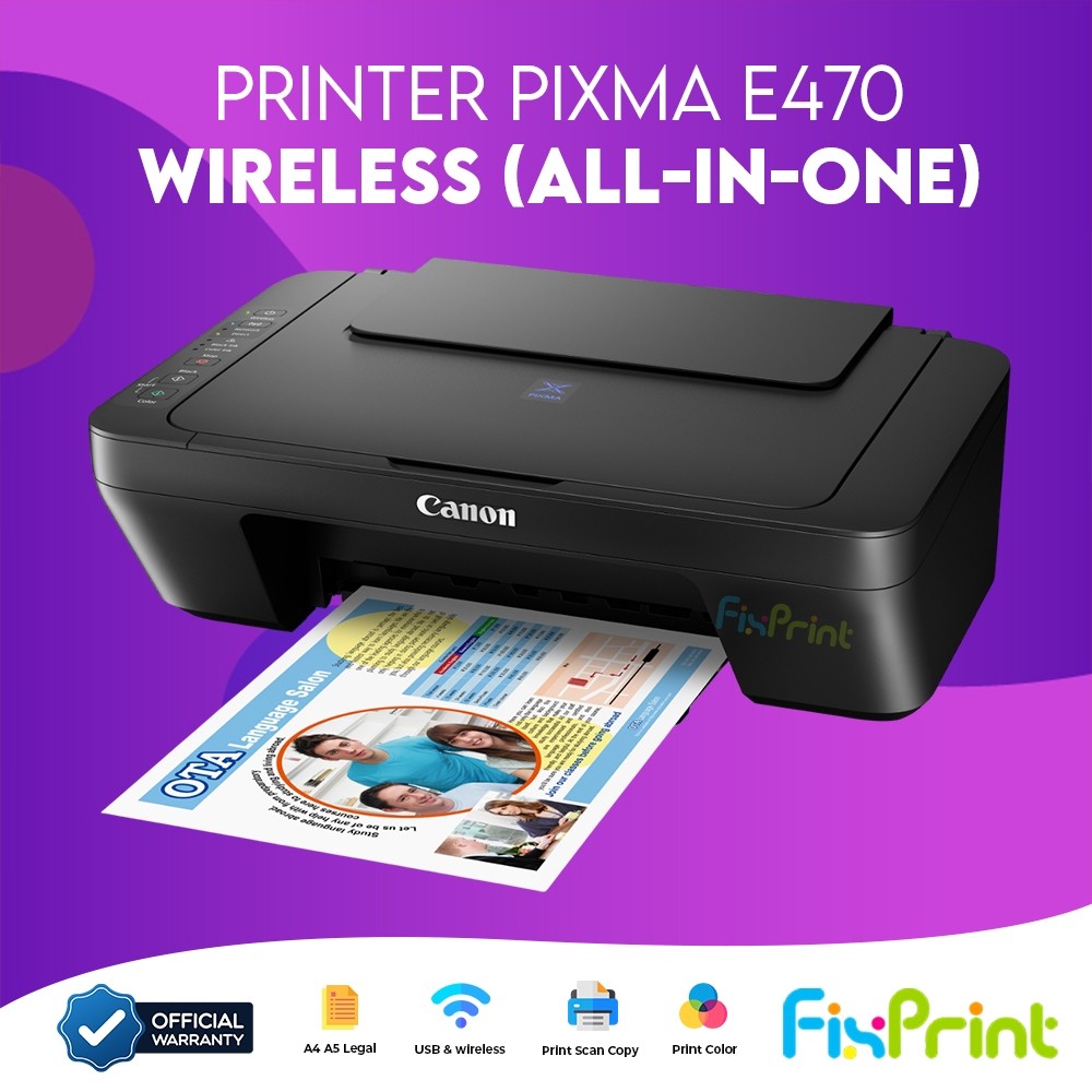 FixPrint Printer Canon Print Scan Copy Wireless AIO Cartridge CL57s & PG47 Pixma MG2570S Multifunction All In One CL746s Color & PG745s Black A4 Garansi Resmi - Gambar 2
