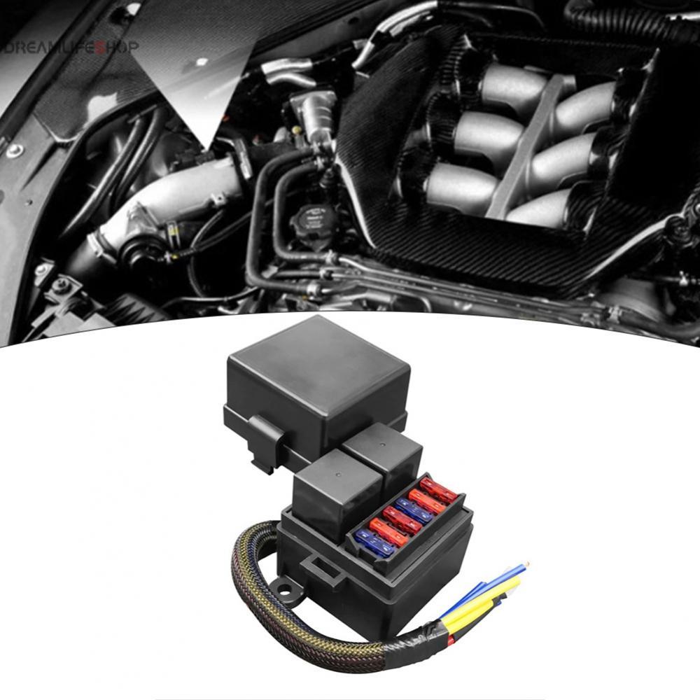 Prewired Automotive Fuse Relay Box with 6 Fuse Brackets and 2 80A ...