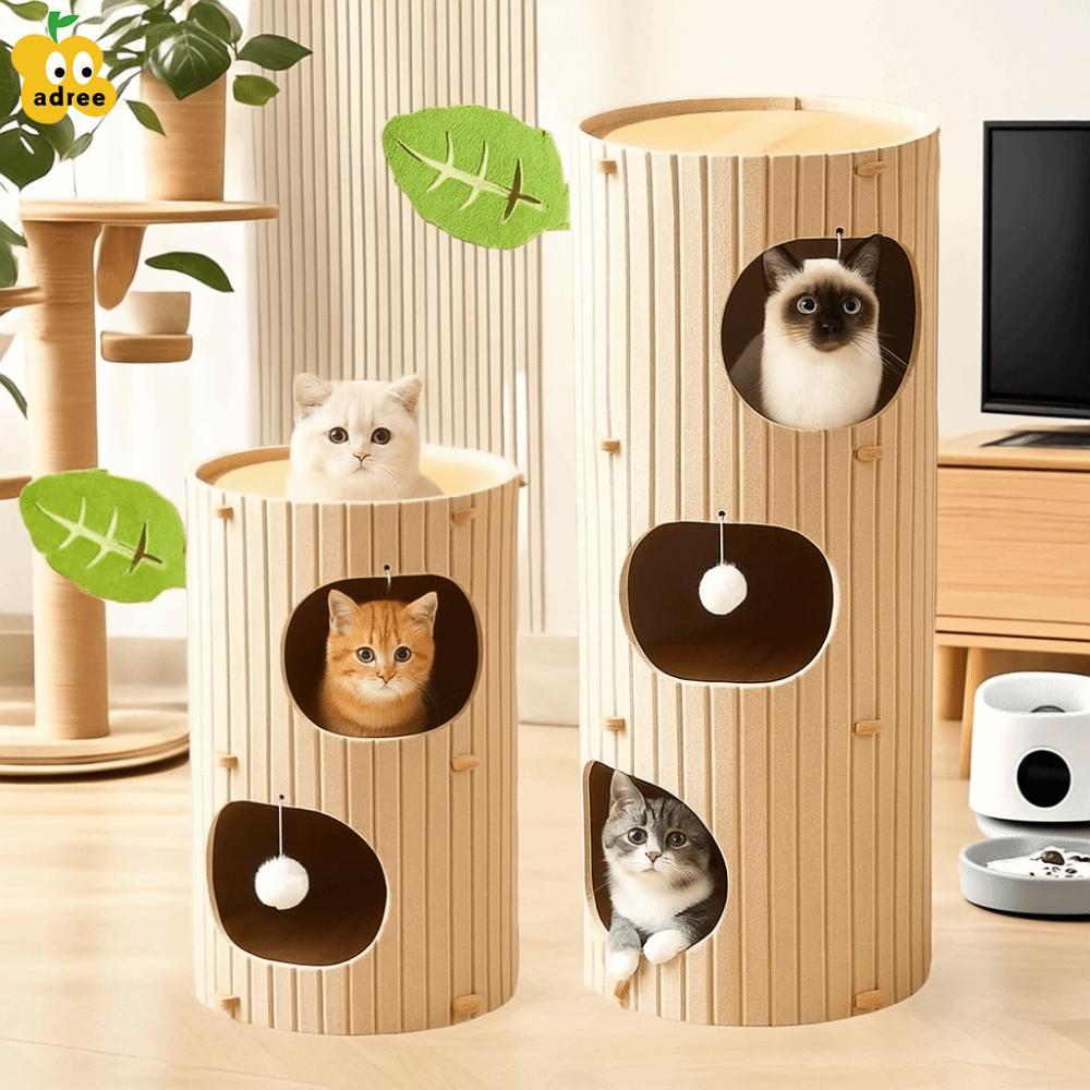 ADREE Cave Cat Bed, Sturdy Felt Cat Castle House, Fun Multi-layer Tree ...