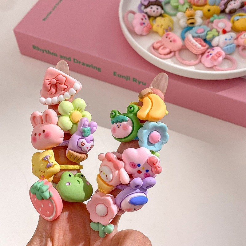 POPmaker Shop Set Ikat Rambut 10pcs Karakter Lucu - Gambar 3