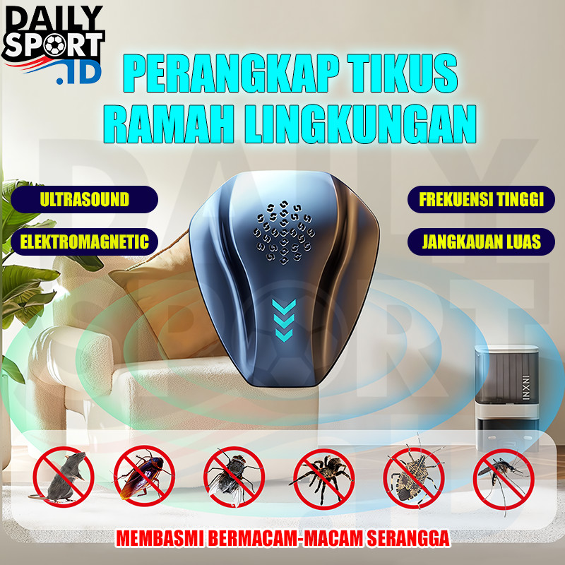 Alat Pengusir Tikus dan Kecoa Ultrasonik Tanpa Bahan Kimia Aman untuk Rumah Hemat Listrik Teknologi Frekuensi Tinggi