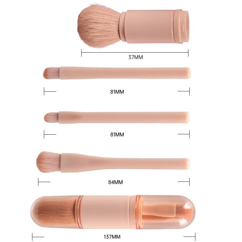 POPmaker Shop 4in1 Makeup Brush Set Portable - Gambar 2