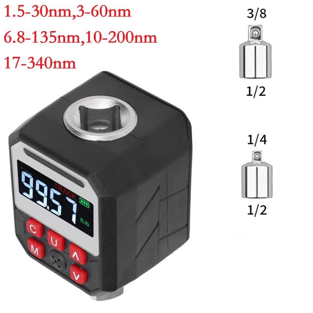 【12.17】 1/2inch Digital Torque wrench Adapter Torsion Meter 10-200nm 17 ...