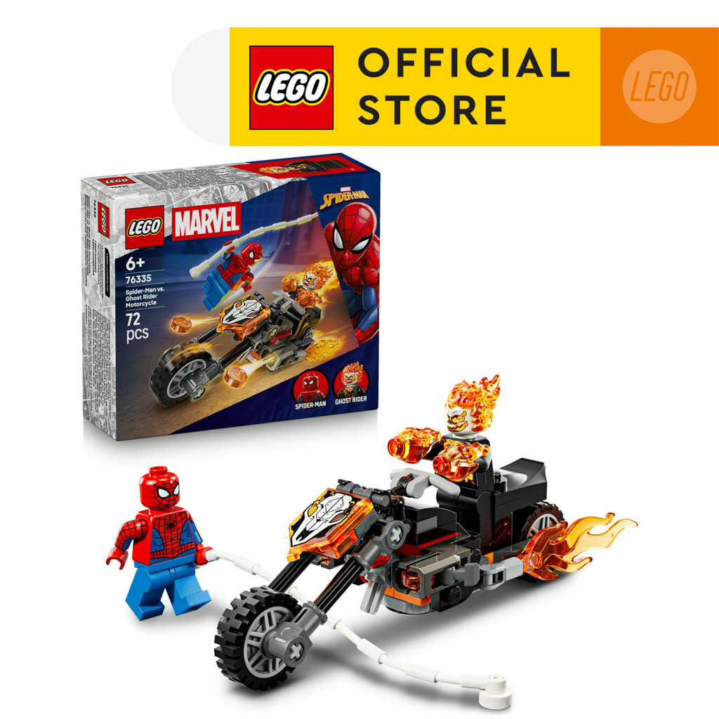 LEGO Super Heroes 76335 Spider-Man vs. Ghost Rider Motorcycle (72 Pieces), Building Block, Toys, Bricks