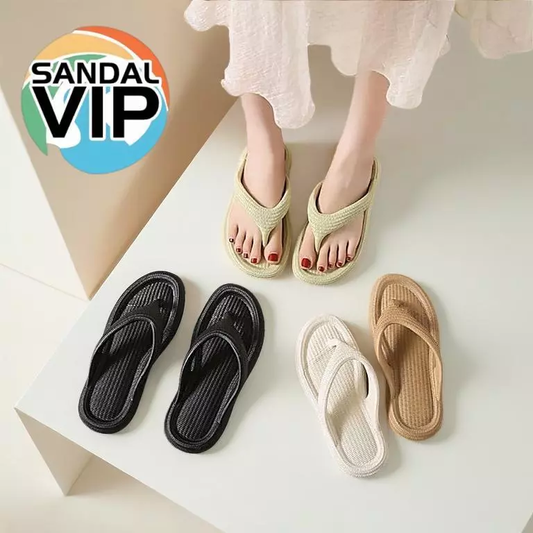 Sandal VIP Sandal Jelly Wanita Dewasa Perempuan Murah Sandal Selop Karet Anti Slip Nyaman Trendy Size 36-41 - Gambar 2