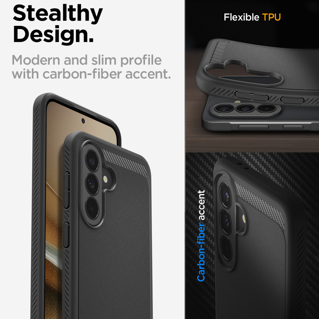 SPIGEN Case for Samsung Galaxy A37 Rugged Armor Shockproof Carbon Design Soft Casing - Gambar 3